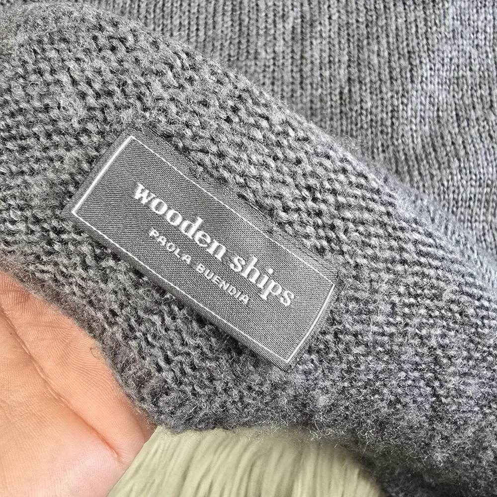 Wooden Ships Gray Wool Mohair Blend Scarf Wrap Poncho